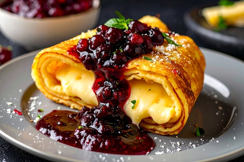 Recept: Gorske sirne palačinke z jagodnim džemom